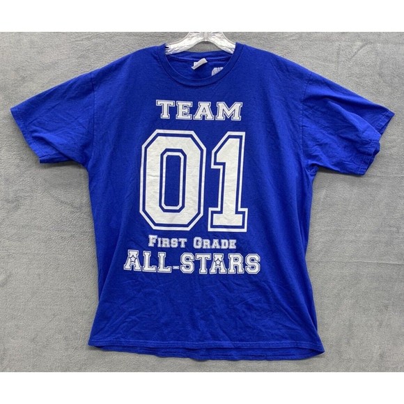 Port & Company Graphic T-Shirt Mens Size X-Large Blue TEAM First Grade ALL-Stars - Picture 1 of 14